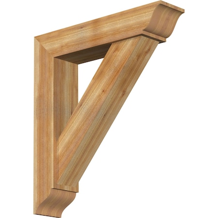 Ekena Millwork Traditional Traditional Rough Sawn Bracket w/ Offset Brace, Western Red Cedar, 8"W x 36"D x 40"H BKT0806X36X40TRA01RWR